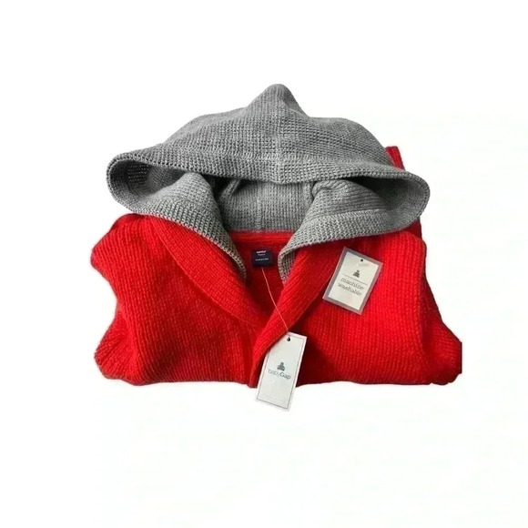 GAP BOYS CARDIGAN LETTERMAN STYLE HOODED SWEATER•SIZE 4T•NWT•ORANGE AND GREY• - Picture 7 of 8